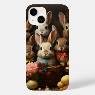 Vintage Spring Easter Egg Basket Bunny Hop Case-Mate iPhone 14 Case