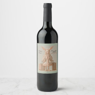 Vintage Spring, Easter, Wine Label