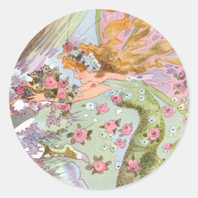 Vintage Spring Faerie Sticker (Front)