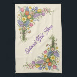 Vintage Spring Floral Easter Kitchen Towel<br><div class="desc">This floral Easter/Spring theme kitchen towel will add a charming seasonal touch to your kitchen. The text can be personalised to suit the occasion, a "Happy Easter" greeting or a name or any other text of your choice. The motif is a beautiful bouquet of spring flowers—including tulips, daffodils, hyacinths, and...</div>