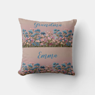 Vintage Spring Floral Garden for Grandma Throw Pillow