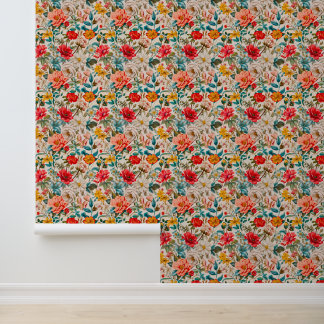 Vintage Spring Floral Seamless Pattern Wallpaper