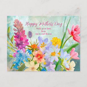 Vintage Spring Florals Carte postale Fête des mère