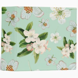 Vintage Spring Flower Blossoms Pattern Binder