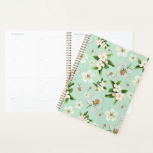 Vintage Spring Flower Blossoms Pattern Planner