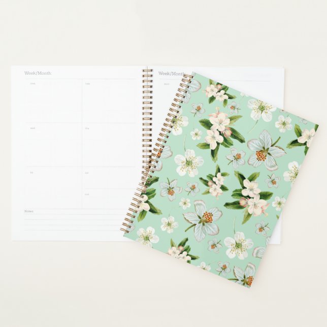 Vintage Spring Flower Blossoms Pattern Planner (Display)