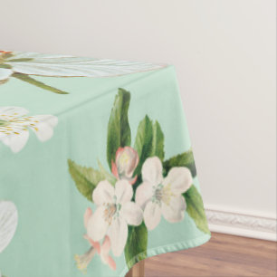 Vintage Spring Flower Blossoms Pattern Tablecloth