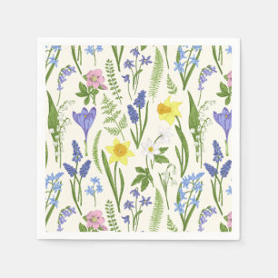 Vintage Spring flowers and Herbs  Napkin