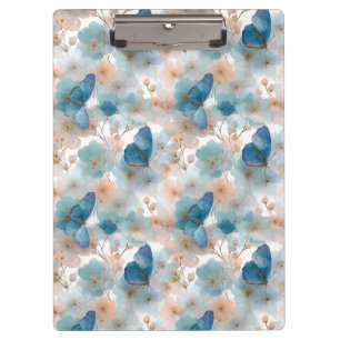 Vintage Spring Flowers & Blue Butterfly Clipboard