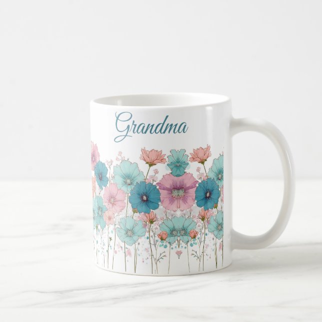 Vintage Spring Flowers for Grandma Coffee Mug (Right)