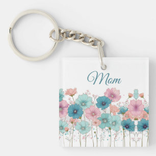 Vintage Spring Flowers for Mom Keychain