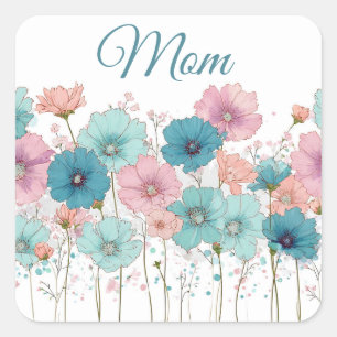 Vintage Spring Flowers for Mom Square Sticker
