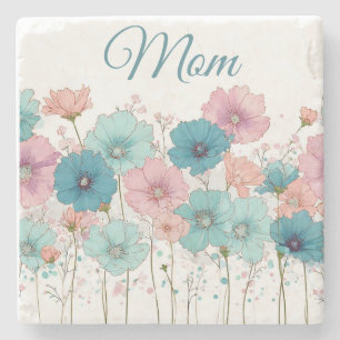 Vintage Spring Flowers for Mom Stone Coaster