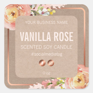 Vintage Spring Flowers Kraft Product Labels