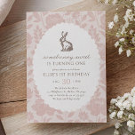 Vintage Spring Some Bunny 1st Birthday Invitation<br><div class="desc">Celebrate your little one's birthday with this elegant bunny themed invitation.</div>