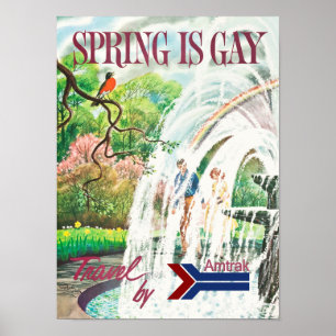 Vintage Spring travel poster