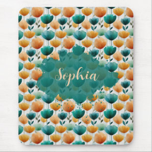 Vintage Spring Yellow and Green Floral Mouse Pad