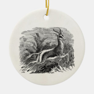 Vintage Springbok Antelope Gazelle Personalized Ceramic Ornament