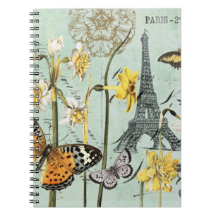 Vintage Springtime in Paris Notebook