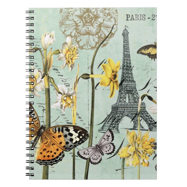 Vintage Springtime in Paris Notebook (Front)