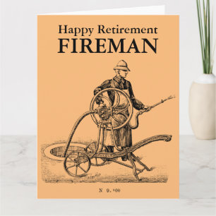 Vintage Sprinkler Happy Retirement Fireman L carte