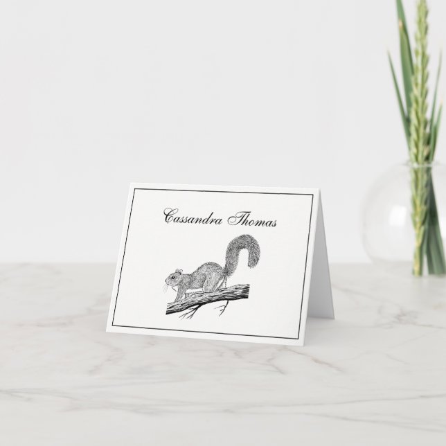Vintage Sqirrel #1 Frame H Thank You Card (Front)