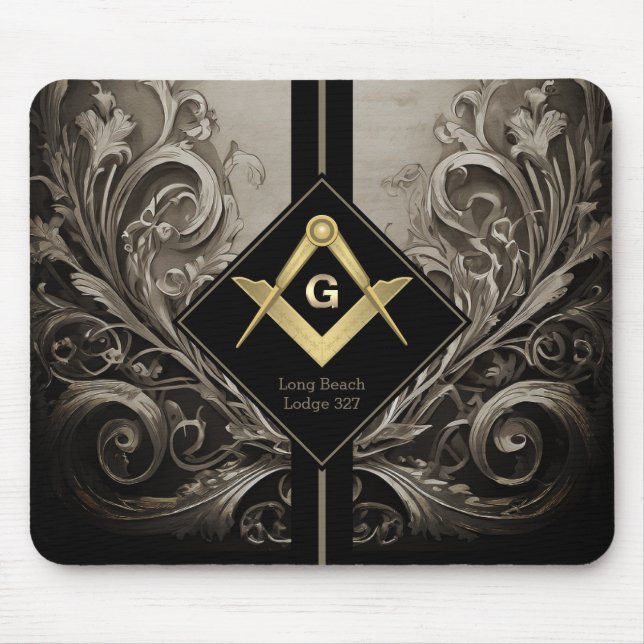 Vintage Square & Compass Masonic Mouse Pad (Front)