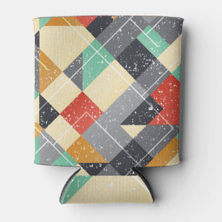 Vintage Square: Grunge Seamless Pattern Can Cooler