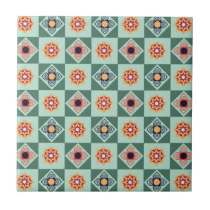 Vintage Square Retro Pattern Tile