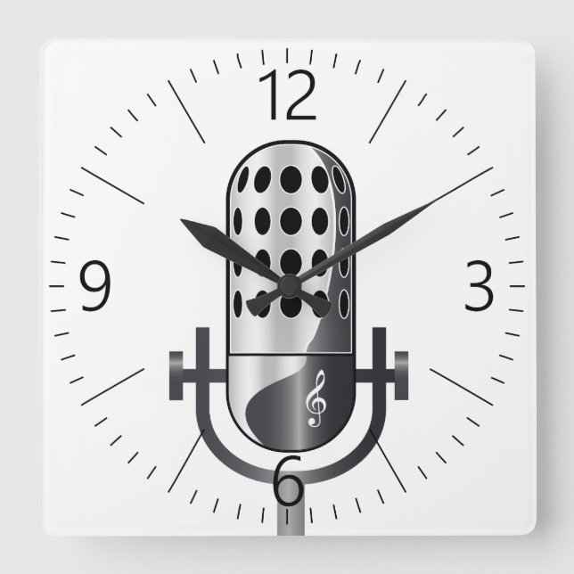 Vintage Square Wall Clock (Front)