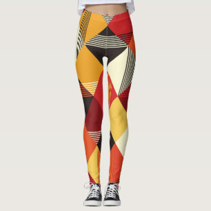 Vintage Squares: Simple Striped Seamless. Leggings