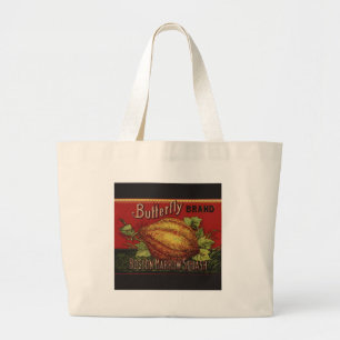 Vintage Squash Label Antique Vegetable Advertising Large Tote Bag