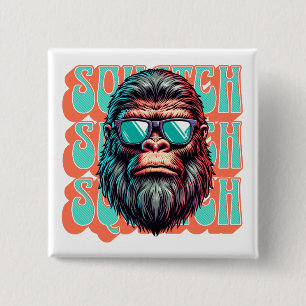 Vintage Squatch Retro Style Comic Pop Art 2 Inch Square Button