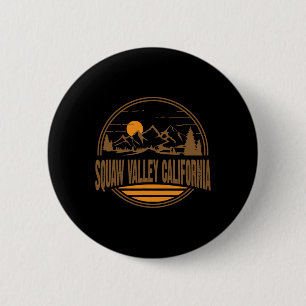 Vintage Squaw Valley California Mountain Hiking Pr 2 Inch Round Button