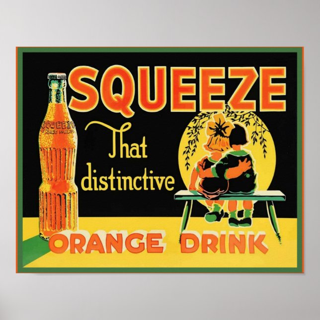 Vintage Squeeze Orange Soda Pop Poster (Front)