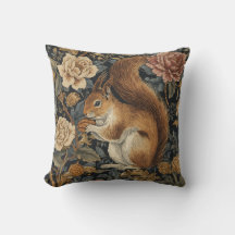 Vintage Squirrel and Flowers Pattern