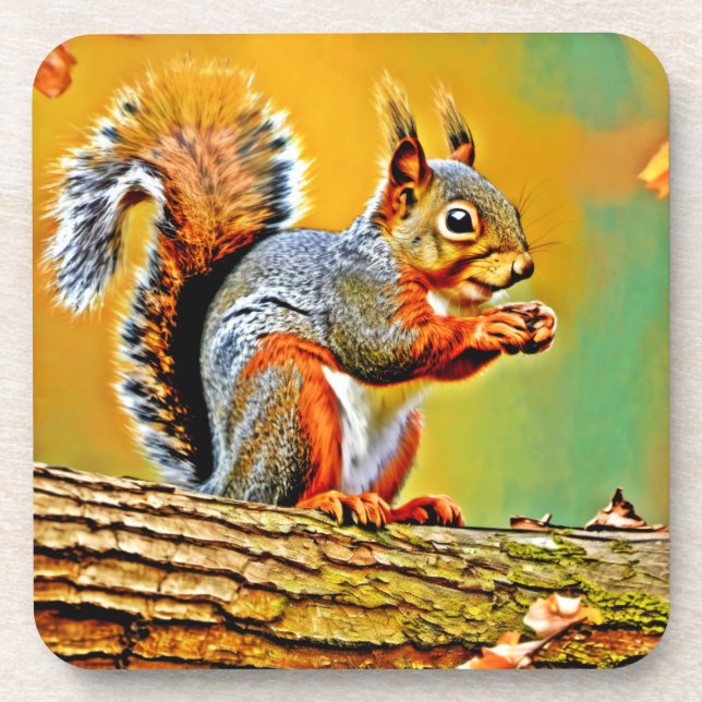 Vintage Squirrel in Nature Coaster (Front)