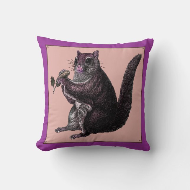 Vintage Squirrel Pillow (Front)