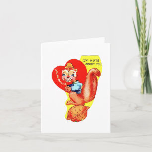 Vintage Squirrel Valentine Card
