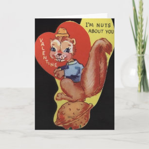 Vintage Squirrel Valentine's Day Card