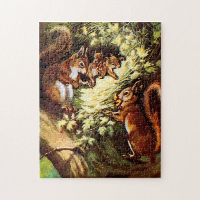 Vintage Squirrels Jigsaw Puzzle (Vertical)