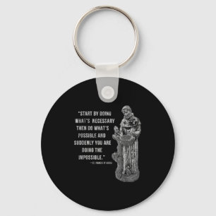 Vintage St. Francis Of Isi Quote Catholic Tees Uni Keychain
