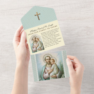 Vintage St. Joseph Jesus  Religious Scripture All In One Invitation