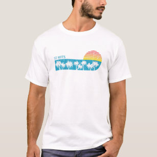 Vintage St Kitts Beach Palm Trees Retro 70S Boys G T-Shirt