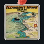 Vintage St Lawrence Seaway Ornament<br><div class="desc">A colourful illustration of the St. Lawrence Seaway repurposed on an ornament.</div>