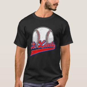 Vintage St Louis Cityscape Baseball  Player and Fa T-Shirt