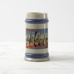 Vintage St. Louis, MO Postcard Mugs, Steins