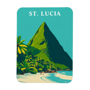 Vintage St. Lucia Caribbean Travel Souvenir Magnet