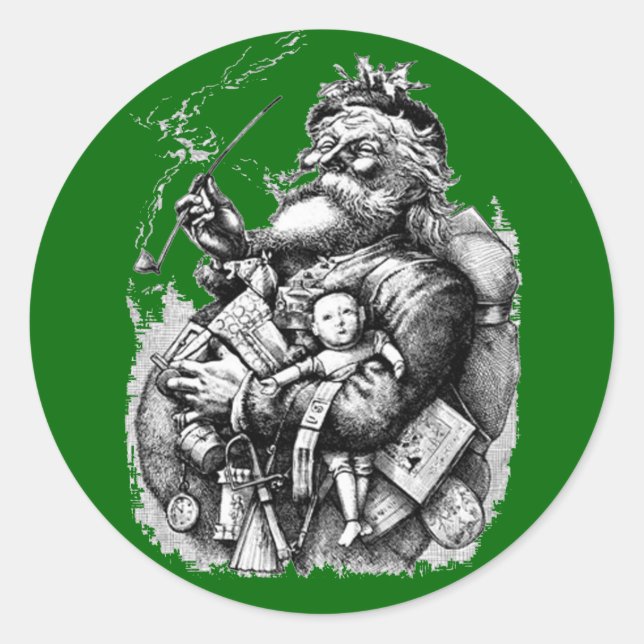 Vintage St. Nick Art Cards, Postcards, Stickers (Front)