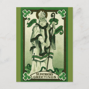Vintage St Patrick Greetings Postcard